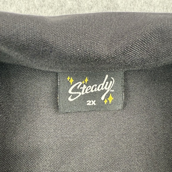 Steady Clothing Shirt Mens 2XL Black Red‎ Bowling Rockabilly Retro Made In USA - Picture 4 of 9